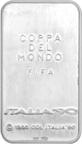 1 oz Antique Silver Bar 1990 FIFA World Cup Championship Final (2)