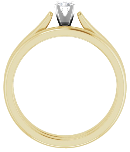 Sužadėtuvių Žiedas „Solitaire“ 14k yellow/white gold Round 3.2mm (6)