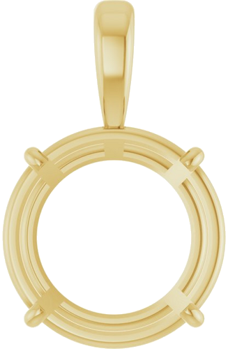 14K Yellow 16 mm Round 4-Prong Pendant Mounting (1)