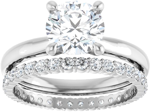 14K White 7.4 mm Round Solitaire Engagement Ring Mounting (8)