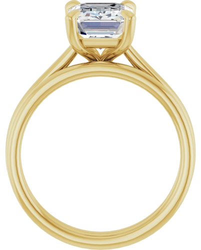 Sužadėtuvių Žiedas „Solitaire“ 750 Geltonojo Aukso Emerald 9mm x 7mm (7)