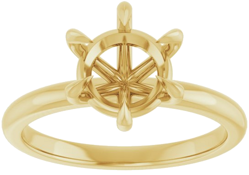 14K Yellow 8 mm Round Solitaire Engagement Ring Mounting (3)