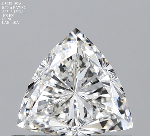 0.5 carat F-VVS2 Natūralus Triangular Deimantas (1)