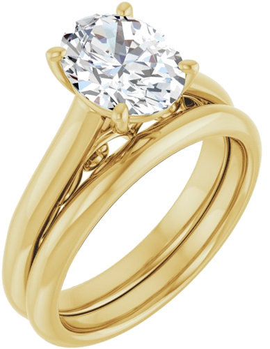 Sužadėtuvių Žiedas „Sculptural“ 14k yellow gold Oval 9mm x 7mm (6)