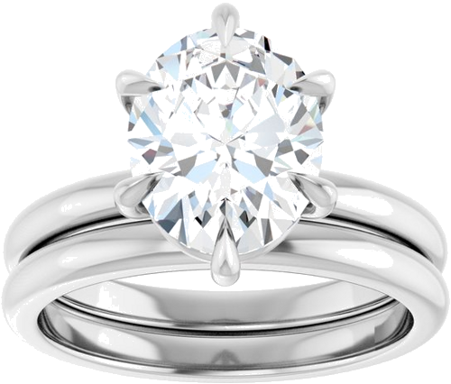 Sužadėtuvių Žiedas „Solitaire“ 585 Baltojo Aukso Oval 10mm x 8mm (8)