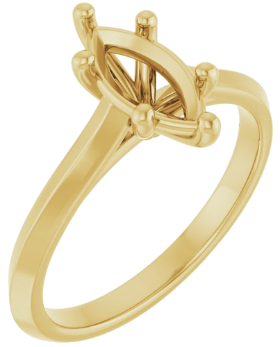 14K Yellow 10x5 mm Marquise Solitaire Engagement Ring Mounting (1)