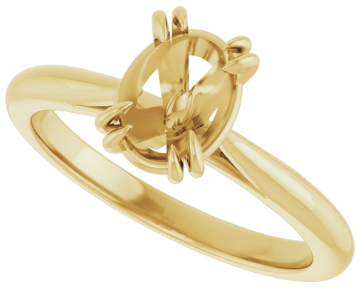 14K Yellow 8 x 6 mm Oval Engagement Ring Mounting (5)