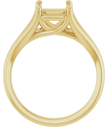 Sužadėtuvių Žiedas „Solitaire“ 585 Geltonojo Aukso Emerald 9mm x 7mm (2)