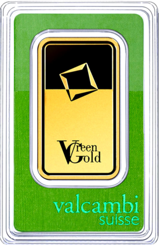50 g Green Gold investīciju zelta stieņi Valcambi (2)