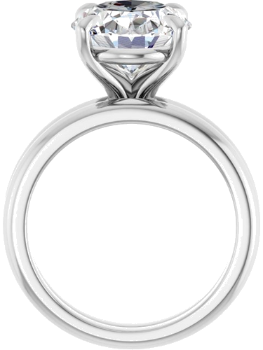 Sužadėtuvių Žiedas 585 Baltojo Aukso Oval 12mm x 10mm (3)