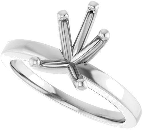 10K White 10x7 mm Pear Solitaire Engagement Ring Mounting (5)