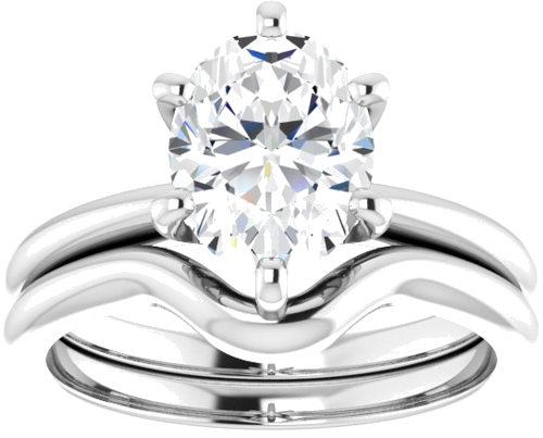 Sužadėtuvių Žiedas „Solitaire“ 585 Baltojo Aukso Oval 9mm x 7mm (8)