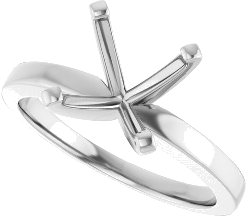 Sužadėtuvių Žiedas „Solitaire“ 14k white gold Square 6.5mm (5)
