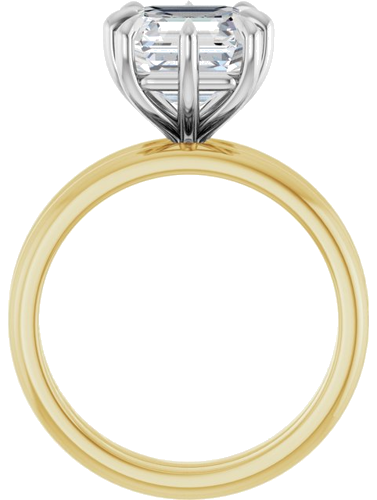 Sužadėtuvių Žiedas „Claw-Prong“ 18k yellow/white gold Asscher 8mm (7)