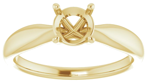 Sužadėtuvių Žiedas 14k yellow gold Round 6mm (3)
