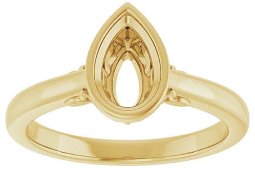Sužadėtuvių Žiedas „Bezel-Set“ 14k yellow gold Pear 8mm x 5mm (3)