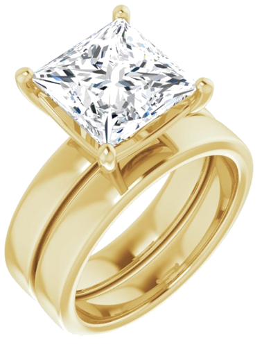 Sužadėtuvių Žiedas „Solitaire“ 14k yellow gold Square 9mm (6)