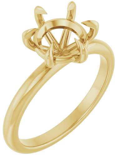 14K Yellow 8.2 mm Round Solitaire Engagement Ring Mounting (1)