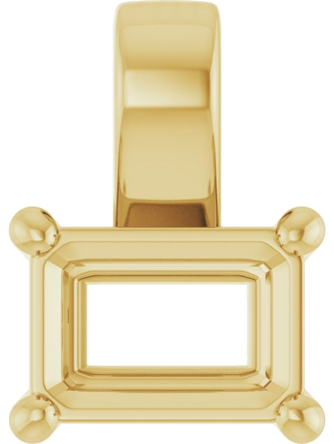 Pakabukas „Solitaire Charm“ 14k yellow gold Emerald 7mm x 5mm (1)