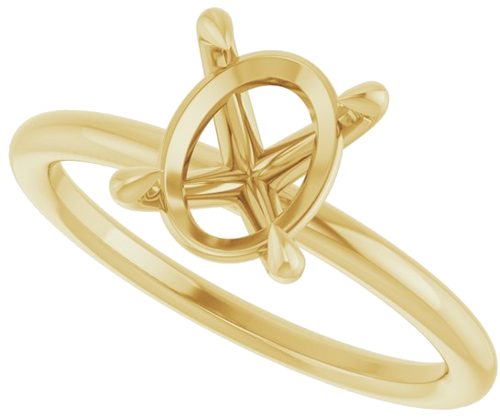 Sužadėtuvių Žiedas „Claw-Prong Solitaire“ 14k yellow gold Oval 9mm x 7mm (5)