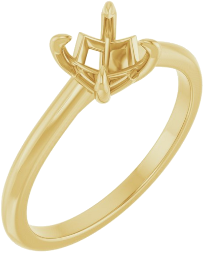 14K Yellow 6.5 mm Round Solitaire Engagement Ring Mounting (1)