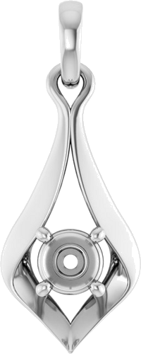 Pakabukas „Solitaire“ 10k white gold Round 4.1mm (1)