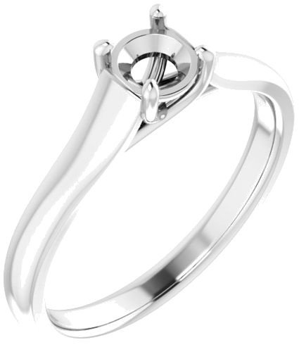 14K White 4.8 mm Round Solitaire Engagement Ring Mounting (1)