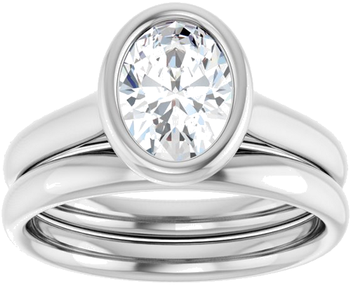 Platinum  8x6 mm Oval Solitaire Engagement Ring Mounting (8)