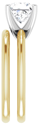 Sužadėtuvių Žiedas „Solitaire“ 585 Baltojo Ir Geltonojo Aukso Square 6.5mm (9)