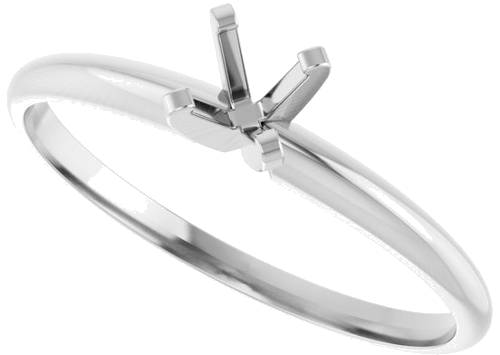 Sužadėtuvių Žiedas „Solitaire“ 585 Baltojo Aukso Round 4.1mm (5)