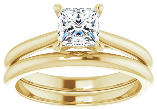14K Yellow 5 mm Square Solitaire Engagement Ring Mounting (8)