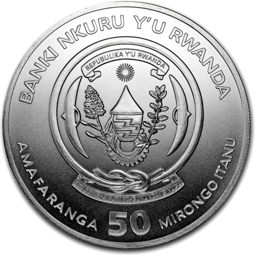 2019 Batasnapis Ruanda 50 frankų 1 oz sidabrinė moneta (2)