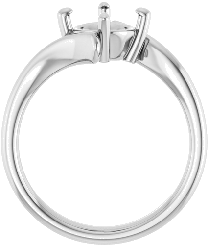 Sužadėtuvių Žiedas „Solitaire Bypass“ 14k white gold Round 7.4mm (2)