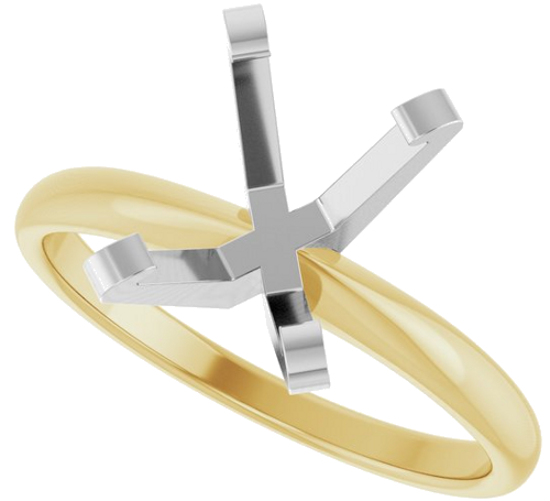 Sužadėtuvių Žiedas „Solitaire“ 14k yellow/white gold Emerald 9mm x 7mm (5)