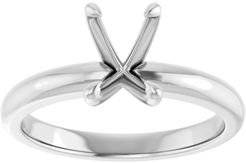 14K White 7x5 mm Emerald Solitaire Engagement Ring Mounting (3)