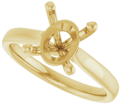 Sužadėtuvių Žiedas „Solitaire“ 750 Geltonojo Aukso Oval 10mm x 8mm (5)