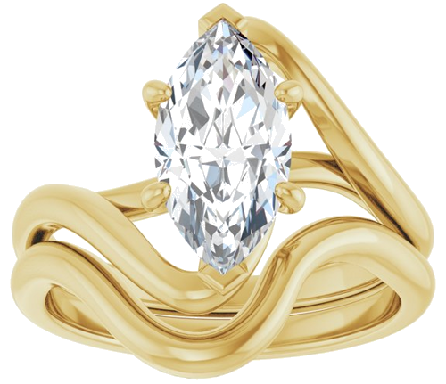 Sužadėtuvių Žiedas „Bypass“ 14k yellow gold Marquise 12mm x 6mm (8)