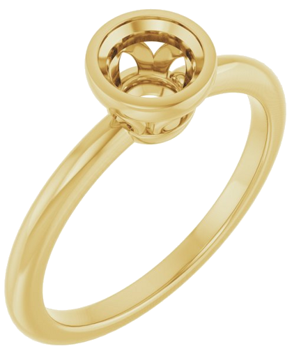 Sužadėtuvių Žiedas „Bezel-Set“ 14k yellow gold Round 5.5mm (1)