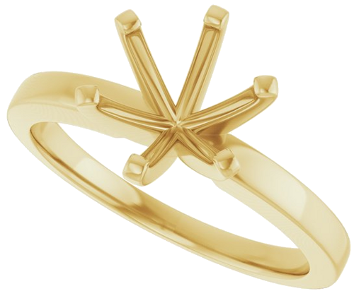 14K Yellow 8 mm Round Solitaire Engagement Ring Mounting (5)
