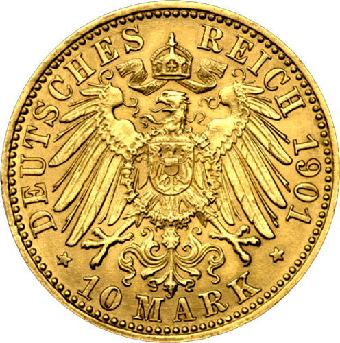 10 Markių Wilhelmas II auksinė moneta Prūsija Vokietijos imperija (2)