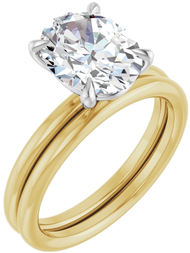 Sužadėtuvių Žiedas „Claw-Prong Solitaire“ 14k yellow/white gold Oval 10mm x 8mm (6)