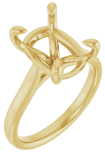 Sužadėtuvių Žiedas „Claw-Prong Solitaire“ 14k yellow gold Elongated Cushion 12mm x 10mm (1)