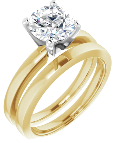 Sužadėtuvių Žiedas „Solitaire“ 14k yellow/white gold Round 7.4mm (6)