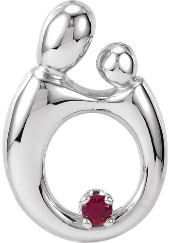 Pakabukas „Mother and Child® Family Slide“ 585 Baltojo Aukso Round 2.4mm (1)