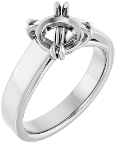 Sužadėtuvių Žiedas „Solitaire“ 417 Baltojo Aukso Round 8mm (1)