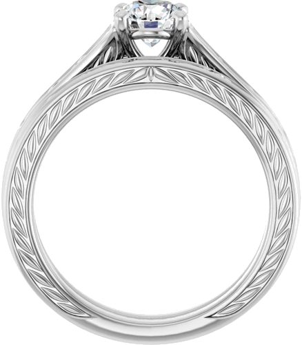 Sužadėtuvių Žiedas „Solitaire Scroll“ 14k white gold Round 5.5mm (7)