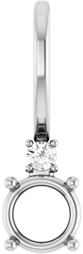 Pakabukas „Accented Charm“ 585 Baltojo Aukso Round 4mm (1)