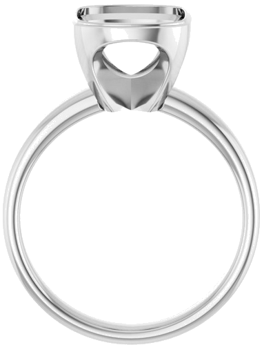 Sužadėtuvių Žiedas „Bezel-Set Solitaire“ 14k white gold Elongated Cushion 11mm x 9mm (2)