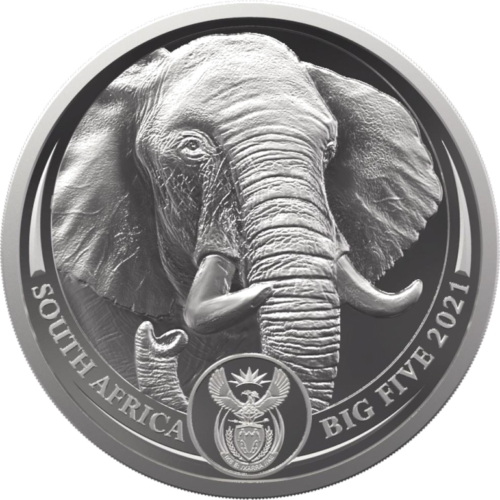 1 oz Слон (Большая пятерка II) 2021 Южная Африка платиновая монета Proof (1)