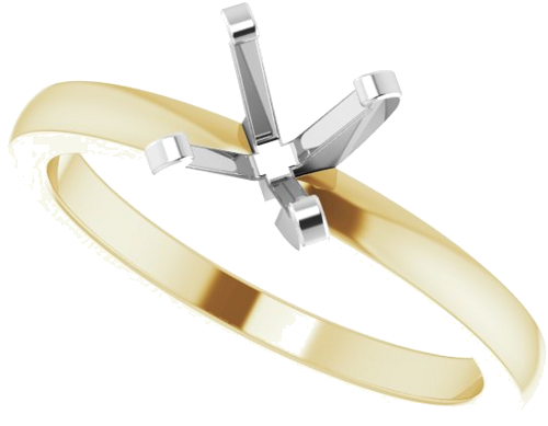 Sužadėtuvių Žiedas „Solitaire“ 585 Baltojo Ir Geltonojo Aukso Round 6mm (5)